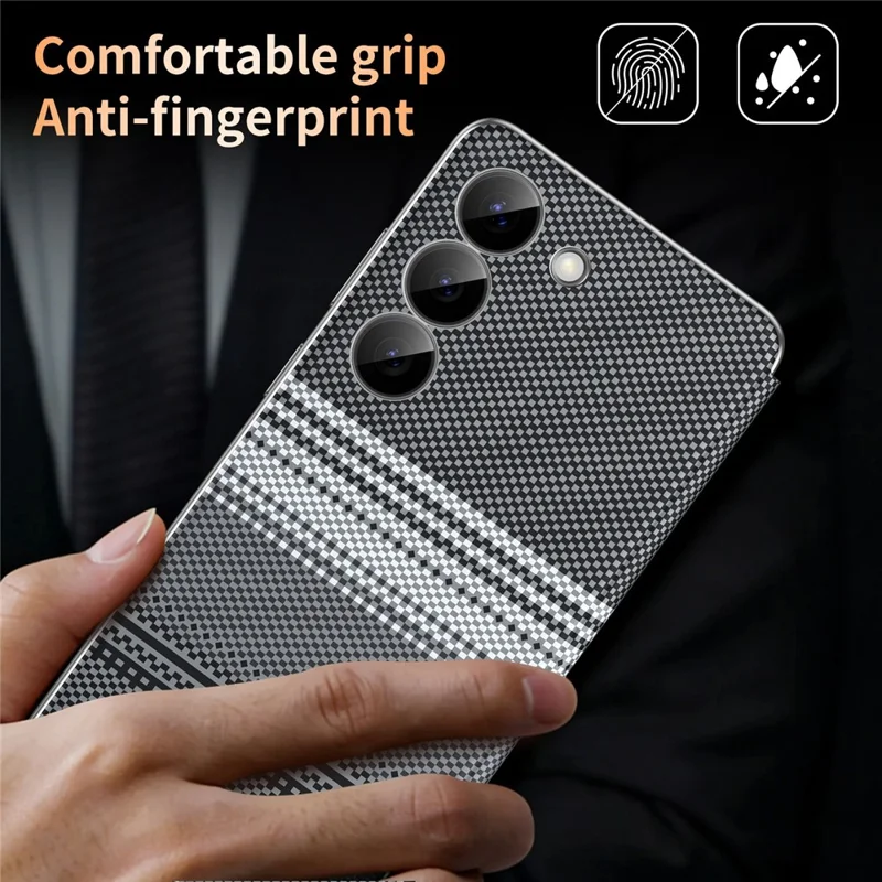 Étui pour Samsung Galaxy S23+ avec fenêtre de visualisation, fente pour carte, couleur dégradée, motif damier, housse en cuir - Noir
