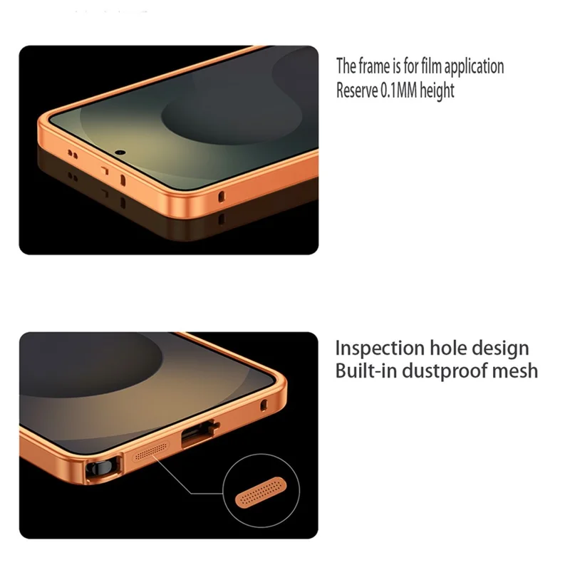 For Samsung Galaxy S23 Ultra Metal Frame Case Magnetic Snap On Frame PC Hollow Back Heat Dissipation Shockproof Cover - Titanium Blue