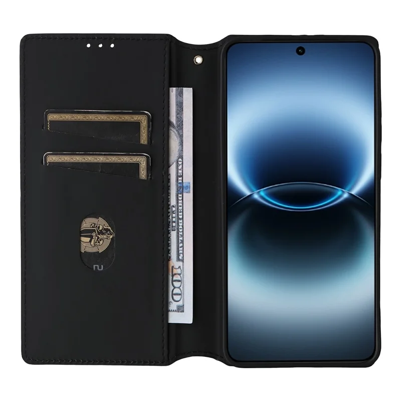 For vivo X300 Ultra 5G Case Wallet Rhombus Imprinted PU Leather Phone Cover - Silver