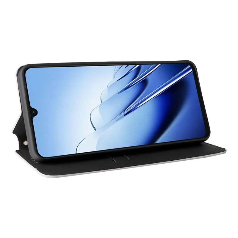 For Blackview Wave 10 Case Wallet Rhombus Imprinted PU Leather Phone Cover - Silver