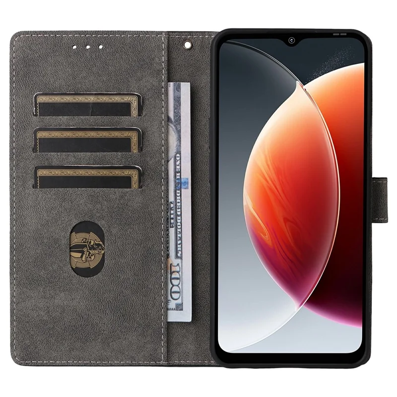 For Blackview Wave 7C Case Wallet RFID Blocking PU Leather Phone Cover Stand with Strap - Black