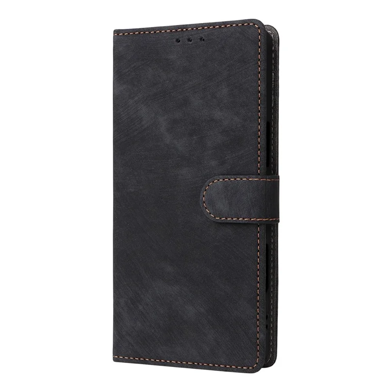 For Blackview Wave 7C Case Wallet RFID Blocking PU Leather Phone Cover Stand with Strap - Black