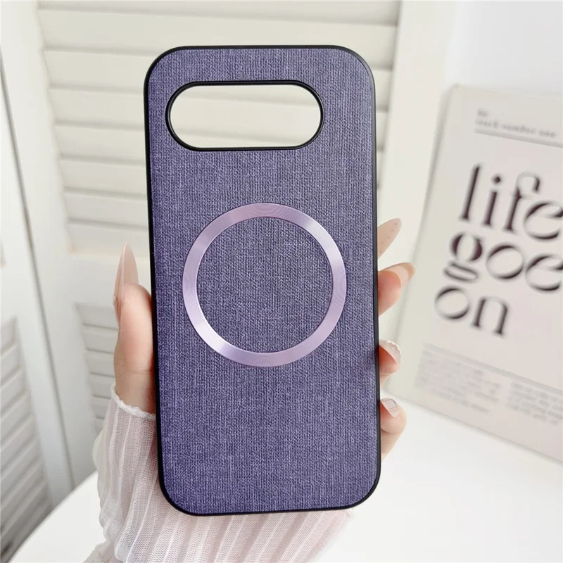 For Google Pixel 10a Magnetic Case Drop-Proof TPU + Cloth Back Phone Cover - Purple