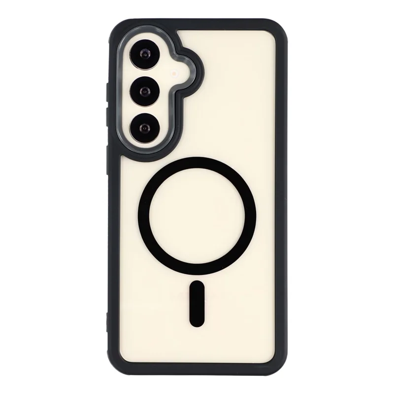 For Samsung Galaxy S26 Magnetic Case TPU Clear Acrylic Detachable 2 in 1 Protective Phone Cover - Black
