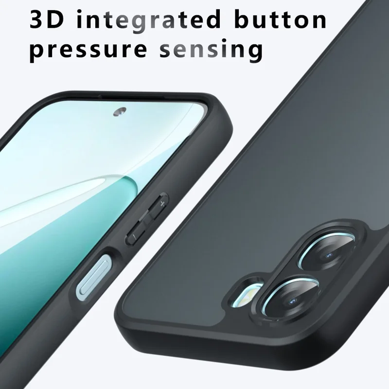 For Oppo A6x 4G  /  A6x 5G Case Skin-Touch TPU + PC Matte Phone Back Cover - Transparent Black