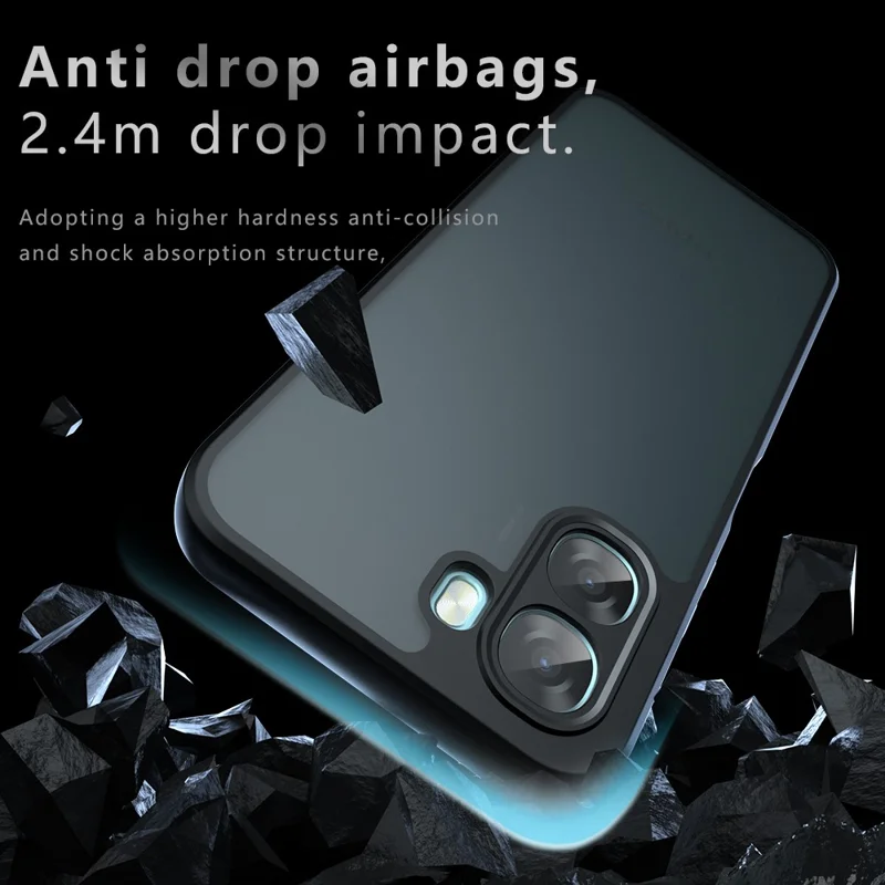 For Oppo A6x 4G  /  A6x 5G Case Skin-Touch TPU + PC Matte Phone Back Cover - Transparent Black