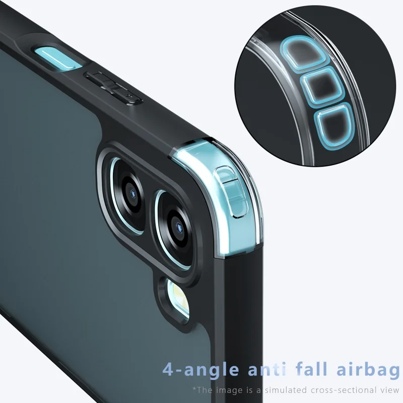 For Oppo A6x 4G  /  A6x 5G Case Skin-Touch TPU + PC Matte Phone Back Cover - Transparent Black
