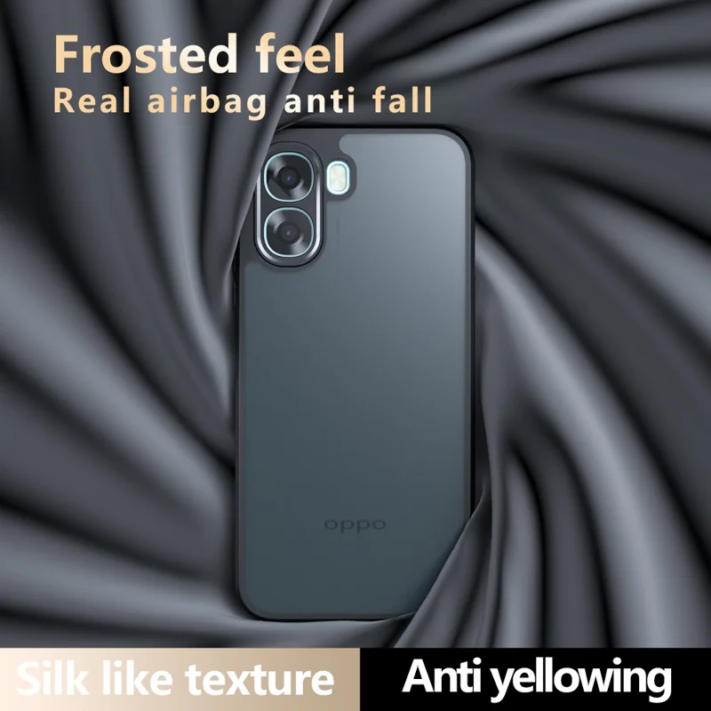 For Oppo A6x 4G  /  A6x 5G Case Skin-Touch TPU + PC Matte Phone Back Cover - Transparent Black