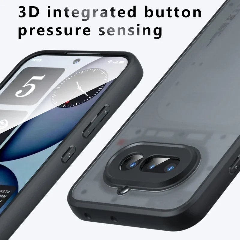 For Nothing Phone (4a) Case Skin-Touch TPU + PC Matte Phone Back Cover - Transparent Black