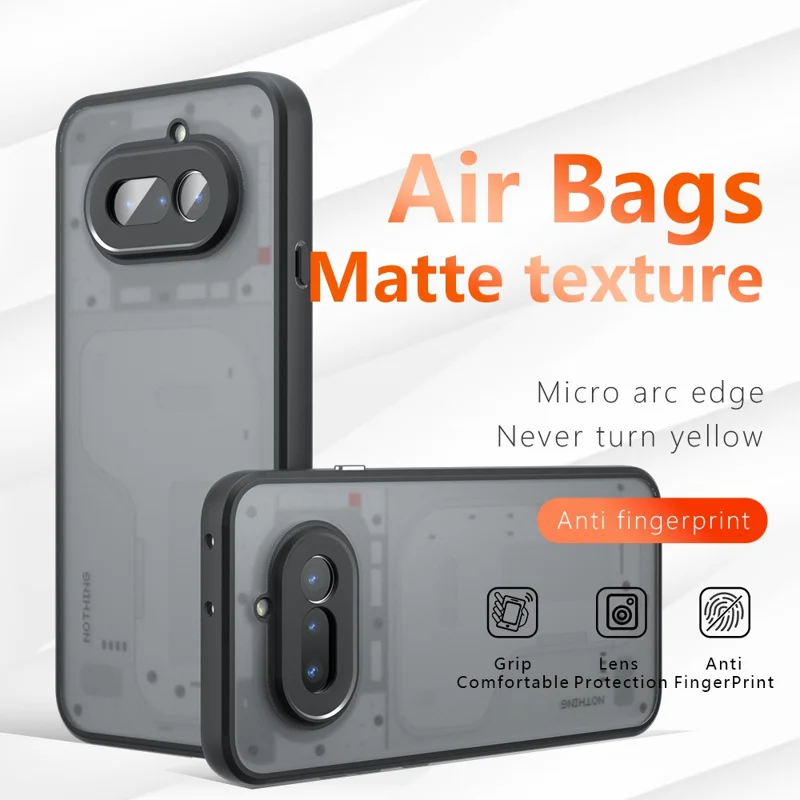 For Nothing Phone (4a) Case Skin-Touch TPU + PC Matte Phone Back Cover - Transparent Black
