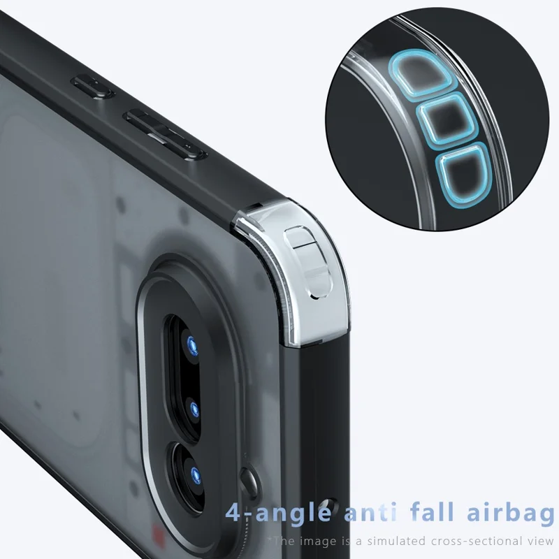 For Nothing Phone (4a) Case Skin-Touch TPU + PC Matte Phone Back Cover - Transparent Black