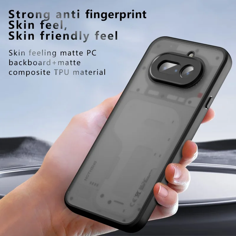 For Nothing Phone (4a) Case Skin-Touch TPU + PC Matte Phone Back Cover - Transparent Black