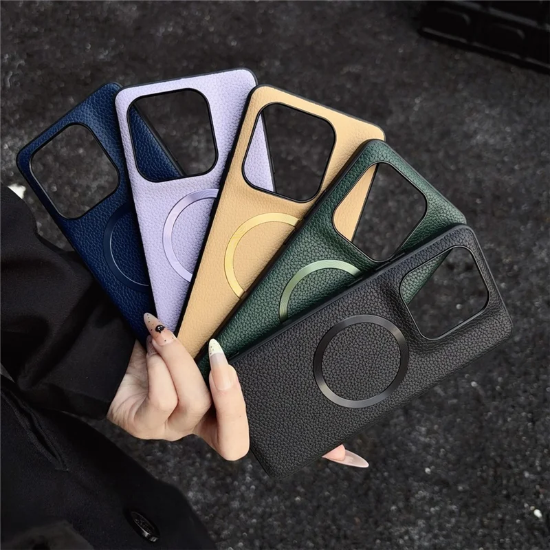 Coque magnétique pour Motorola Edge 70 Ultra 5G, texture simili cuir de litchi, dos en PU + TPU - Noir