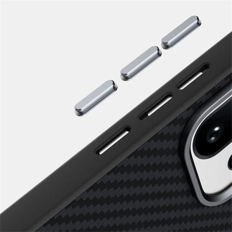 ABEEL For OnePlus 15T 5G Magnetic Case Carbon Fiber Texture Phone Back Cover - Black