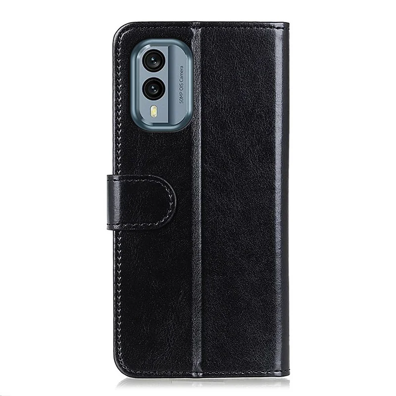 Shockproof Phone Case for Nokia X30 5G, Wallet Phone Case Magnetic Clasp Crazy Horse Texture PU Leather Flip Cover - Black