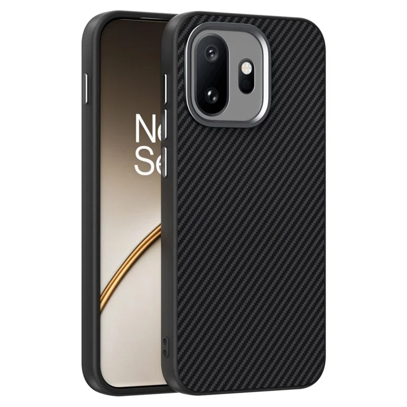ABEEL For OnePlus 15T 5G Magnetic Case Carbon Fiber Texture TPU PC PU Phone Back Cover - Black