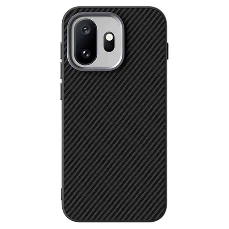 ABEEL For OnePlus 15T 5G Magnetic Case Carbon Fiber Texture TPU PC PU Phone Back Cover - Black