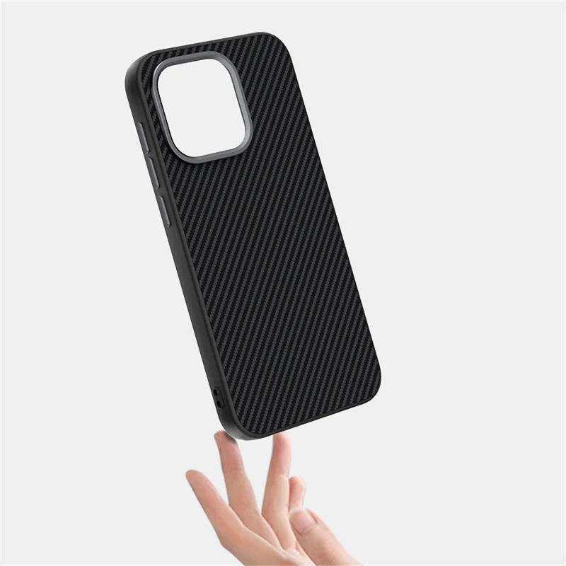 ABEEL For OnePlus 15T 5G Magnetic Case Carbon Fiber Texture TPU PC PU Phone Back Cover - Black