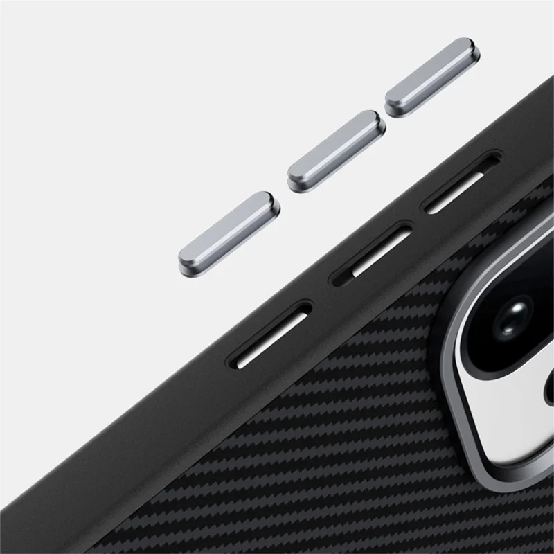 ABEEL For OnePlus 15T 5G Magnetic Case Carbon Fiber Texture TPU PC PU Phone Back Cover - Black