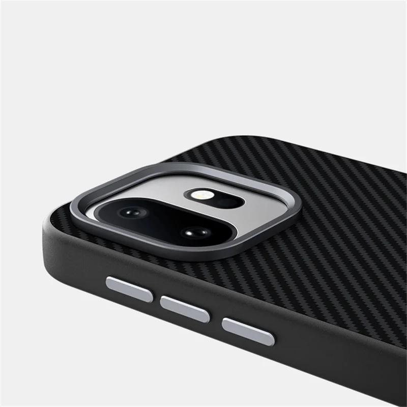 ABEEL For OnePlus 15T 5G Magnetic Case Carbon Fiber Texture TPU PC PU Phone Back Cover - Black