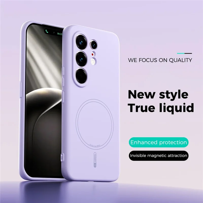 ABEEL For TECNO Camon 50 Pro 4G Magnetic Case Skin Touch Liquid Silicone Phone Back Cover - Purple