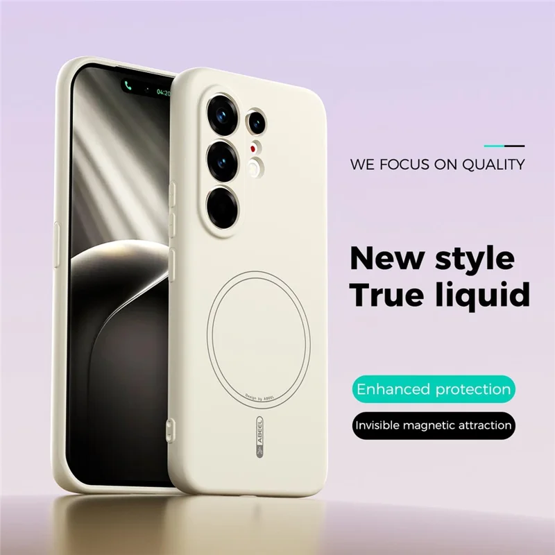 ABEEL For TECNO Camon 50 Pro 4G Magnetic Case Skin Touch Liquid Silicone Phone Back Cover - Beige