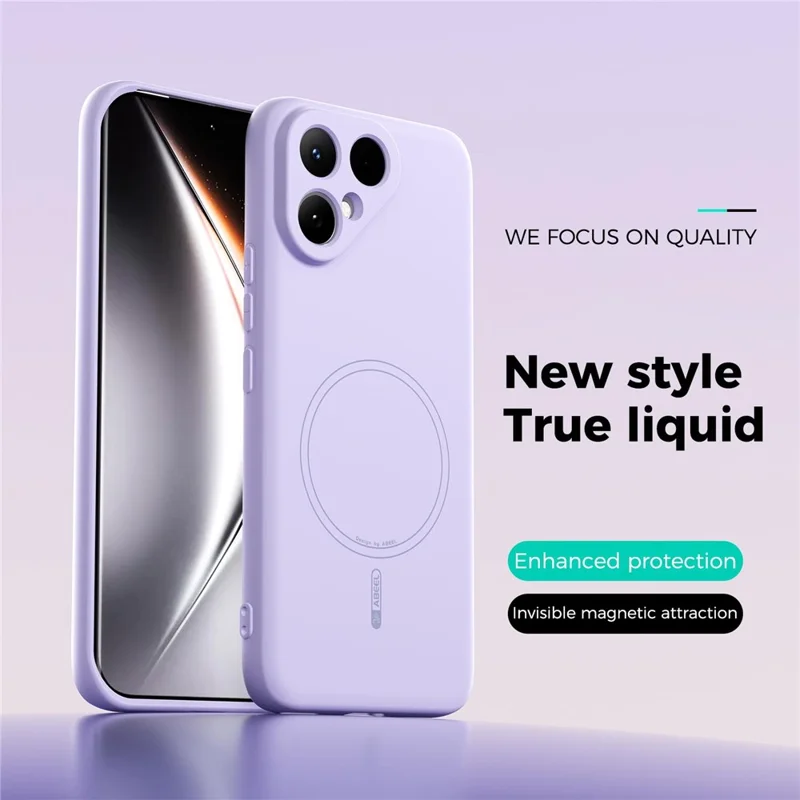 ABEEL For TECNO Pova Curve 2 5G Magnetic Case Skin Touch Liquid Silicone Phone Back Cover - Purple