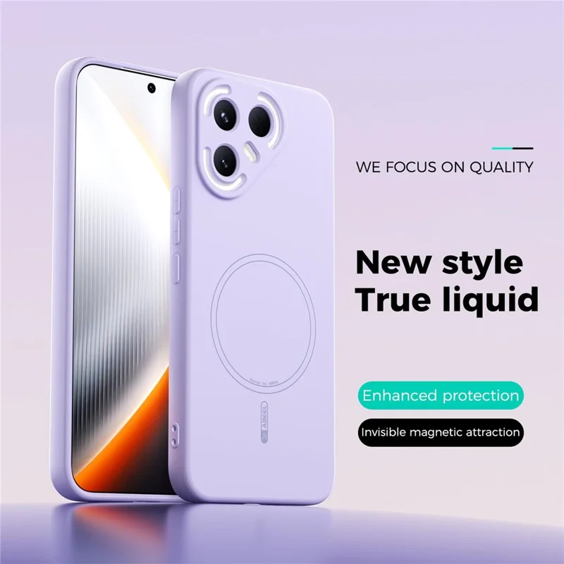ABEEL For TECNO Pova 7 Pro 5G Magnetic Case Skin Touch Liquid Silicone Phone Back Cover - Purple