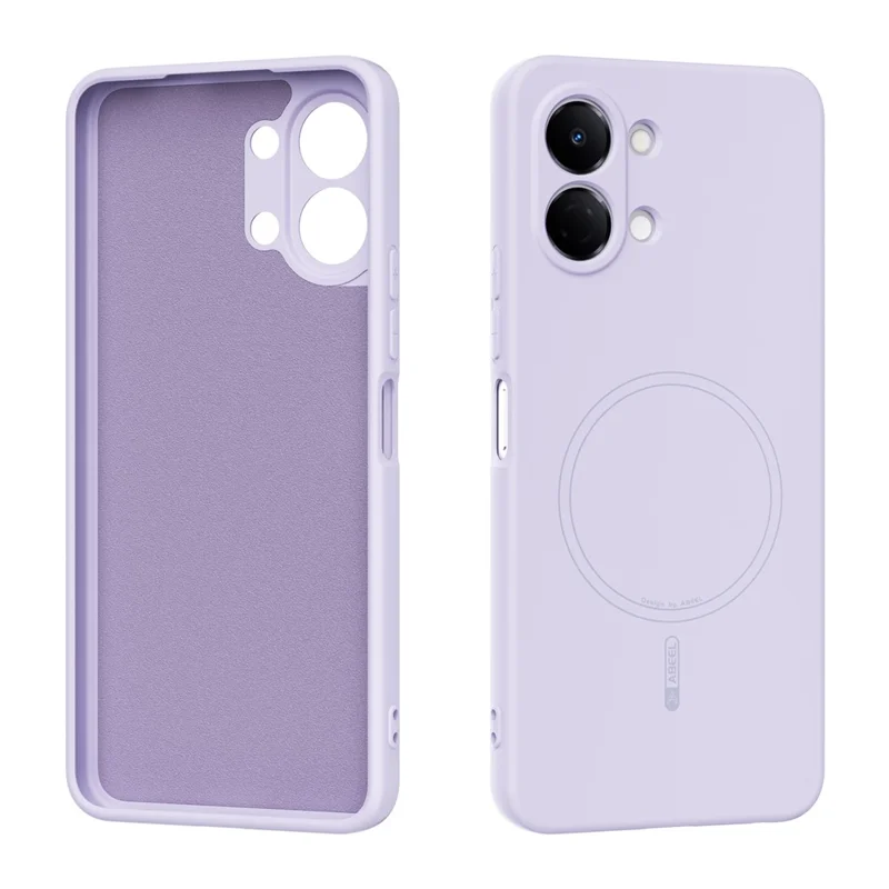 ABEEL For TECNO Spark Go 3 Magnetic Case Skin Touch Liquid Silicone Phone Back Cover - Purple
