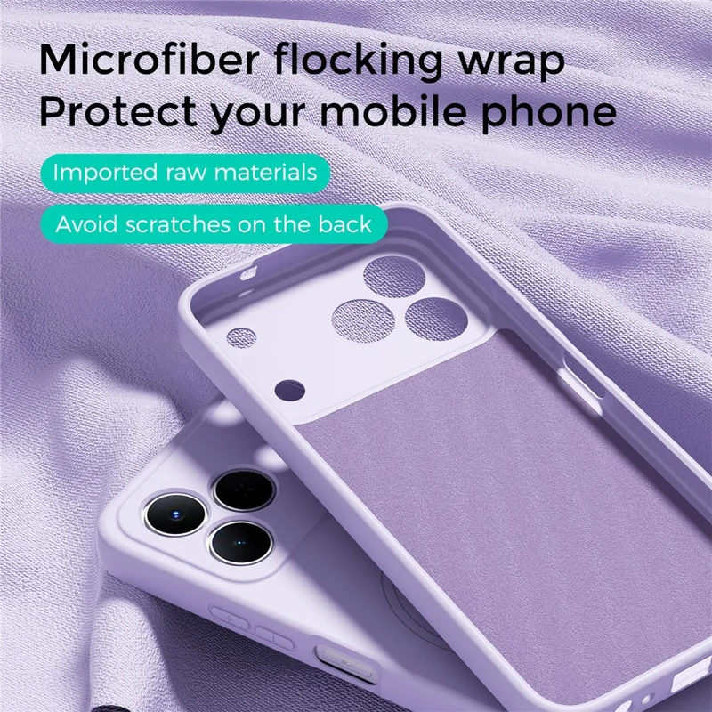 ABEEL For TECNO Spark Slim 4G Magnetic Case Skin Touch Liquid Silicone Phone Back Cover - Purple