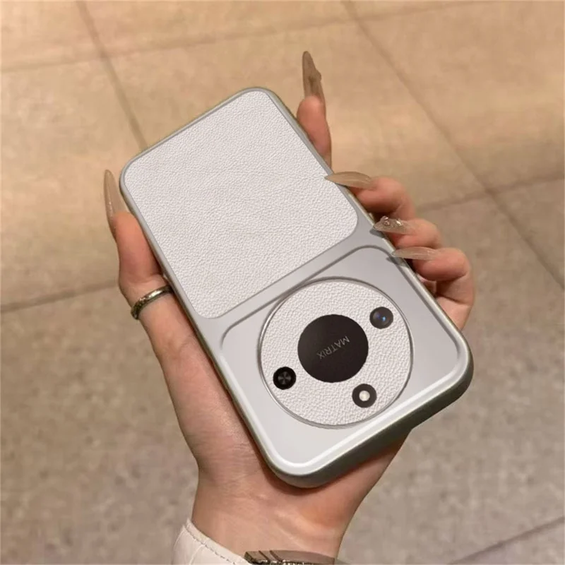 Case For Honor Magic8 Lite 5G  /  X70 5G  /  X9d 5G PU Leather Texture Shockproof TPU Protective Phone Cover - White