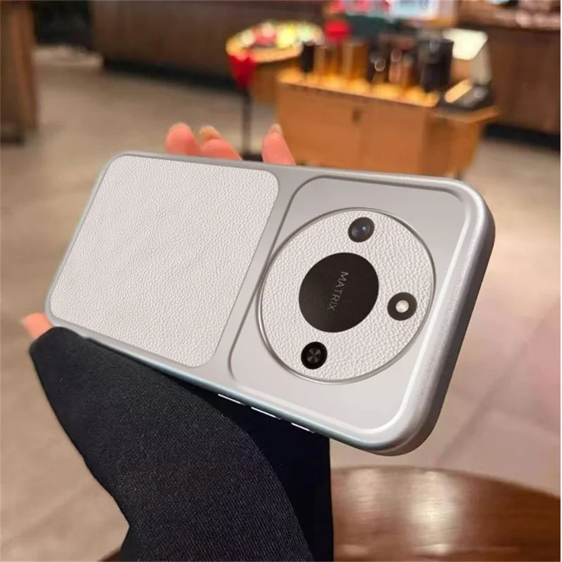 Case For Honor Magic8 Lite 5G  /  X70 5G  /  X9d 5G PU Leather Texture Shockproof TPU Protective Phone Cover - White