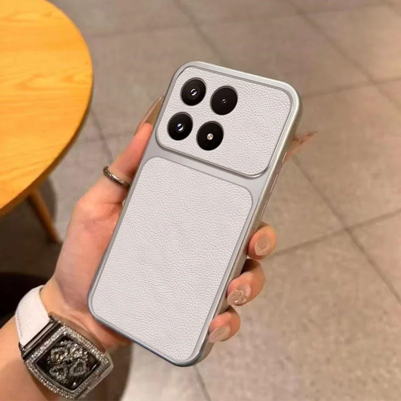 For Xiaomi 17 Case PU Leather Texture Shockproof TPU Protective Phone Cover - White