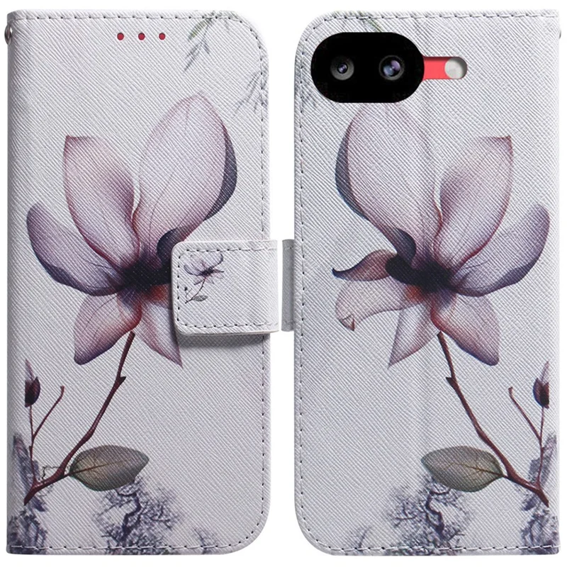 For Google Pixel 10a Wallet Case Pattern Print Leather Phone Cover - Pink Flower