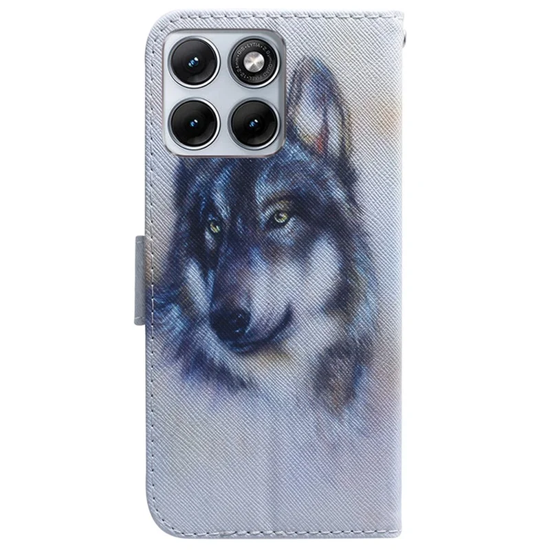For Motorola Edge 70 Fusion+ 5G  /  Edge 70 Fusion 5G Wallet Case Pattern Print Leather Phone Cover - Wolf