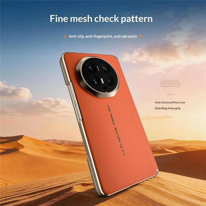 GKK For Honor Magic V6 5G Magnetic Case Woven Texture Leather PC Phone Cover - Orange