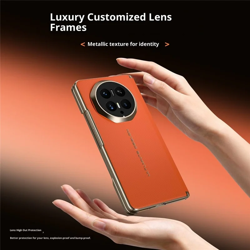 GKK For Honor Magic V6 5G Magnetic Case Woven Texture Leather PC Phone Cover - Orange