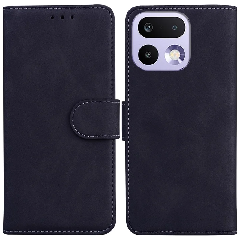 For Realme 16 Pro 5G Case Solid Color Leather Wallet Phone Cover - Black