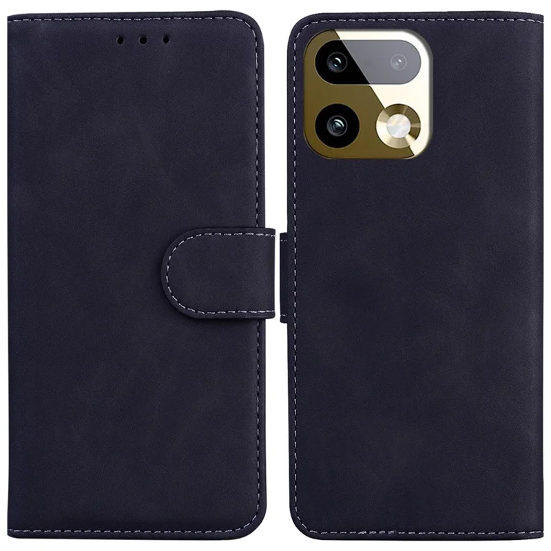 For Realme 16 Pro+ 5G Case Solid Color Leather Wallet Phone Cover - Black