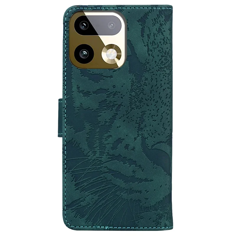 For Realme 16 Pro+ 5G Case Tiger Imprint Leather Wallet Phone Cover - Green