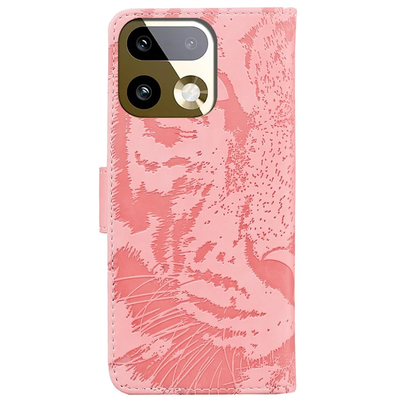 For Realme 16 Pro+ 5G Case Tiger Imprint Leather Wallet Phone Cover - Pink