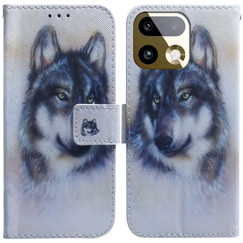 For Realme 16 Pro+ 5G Wallet Case Pattern Print Leather Phone Cover - Wolf