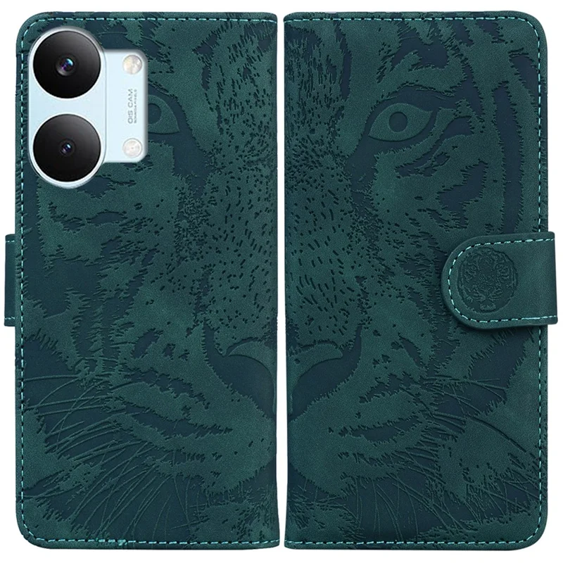 Case For Xiaomi Poco X8 Pro Max 5G  /  Redmi Turbo 5 Max 5G Tiger Imprint Leather Wallet Phone Cover - Green