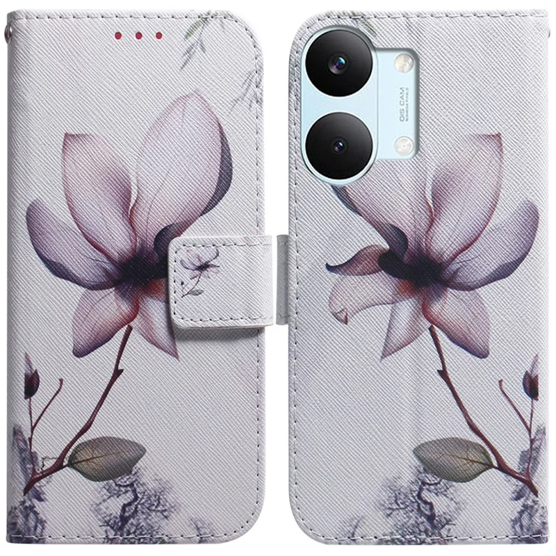 For Xiaomi Poco X8 Pro Max 5G / Redmi Turbo 5 Max 5G Wallet Case Pattern Print Leather Phone Cover - Pink Flower