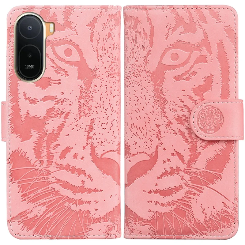 Case For Xiaomi Redmi A7 Pro 4G  /  Poco C85x 5G Tiger Imprint Leather Wallet Phone Cover - Pink