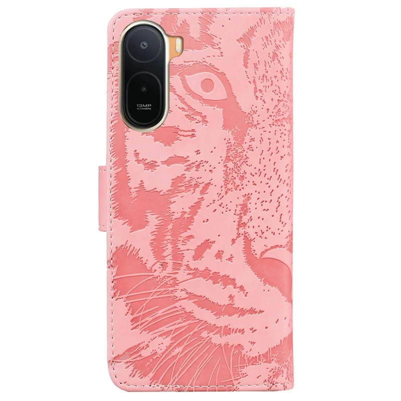 Case For Xiaomi Redmi A7 Pro 4G  /  Poco C85x 5G Tiger Imprint Leather Wallet Phone Cover - Pink