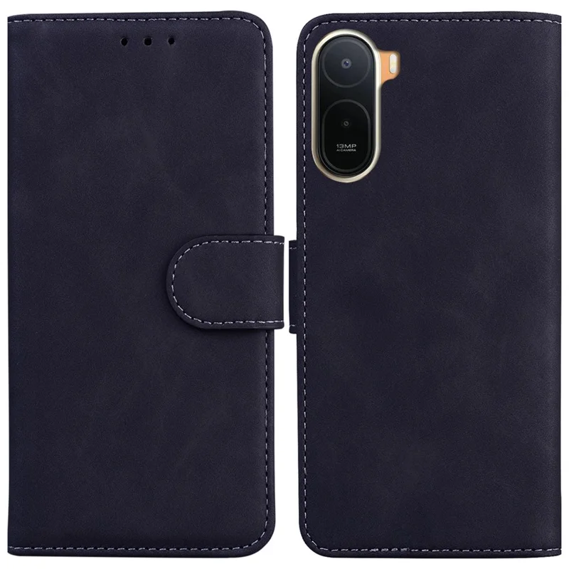 Case For Xiaomi Redmi A7 Pro 4G (171.56mm)  /  Poco C85x 5G Solid Color Leather Wallet Phone Cover - Black