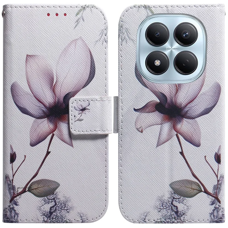 For Xiaomi Redmi Note 15 Pro 4G (Global) Wallet Case Pattern Print Leather Phone Cover - Pink Flower