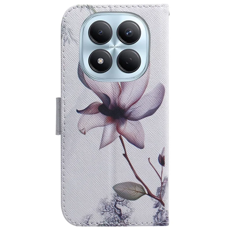 For Xiaomi Redmi Note 15 Pro 4G (Global) Wallet Case Pattern Print Leather Phone Cover - Pink Flower