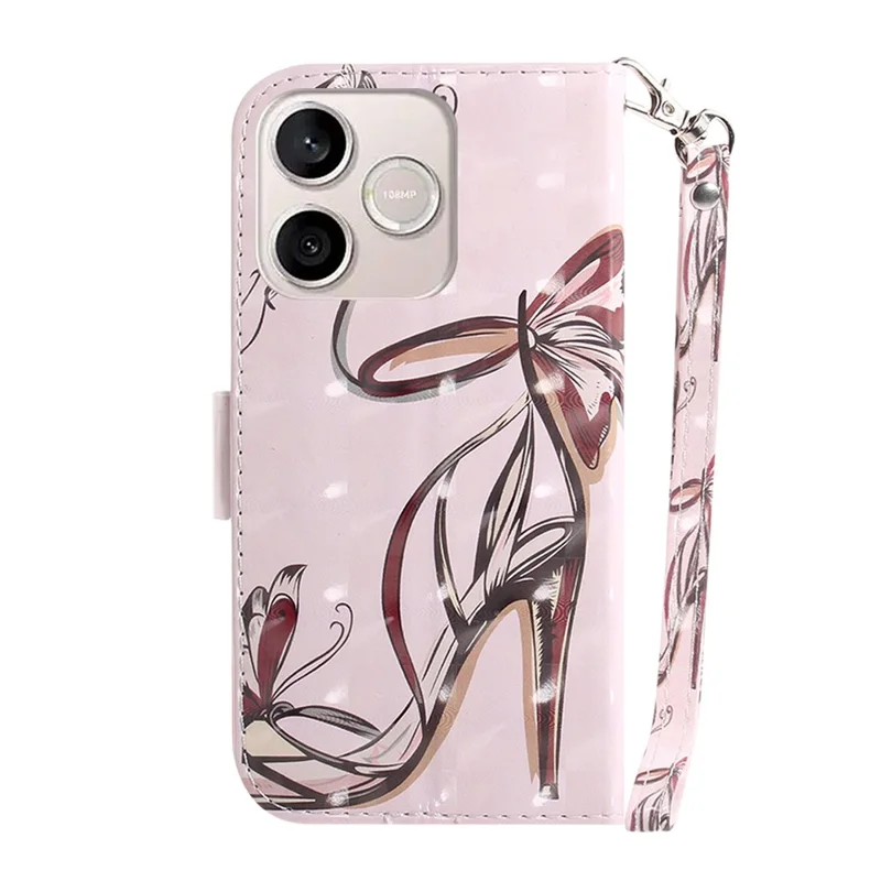 For Honor 600 Lite 5G Case Pattern Printing Leather Wallet Phone Cover with Wrist Strap - Butterfly High Heels